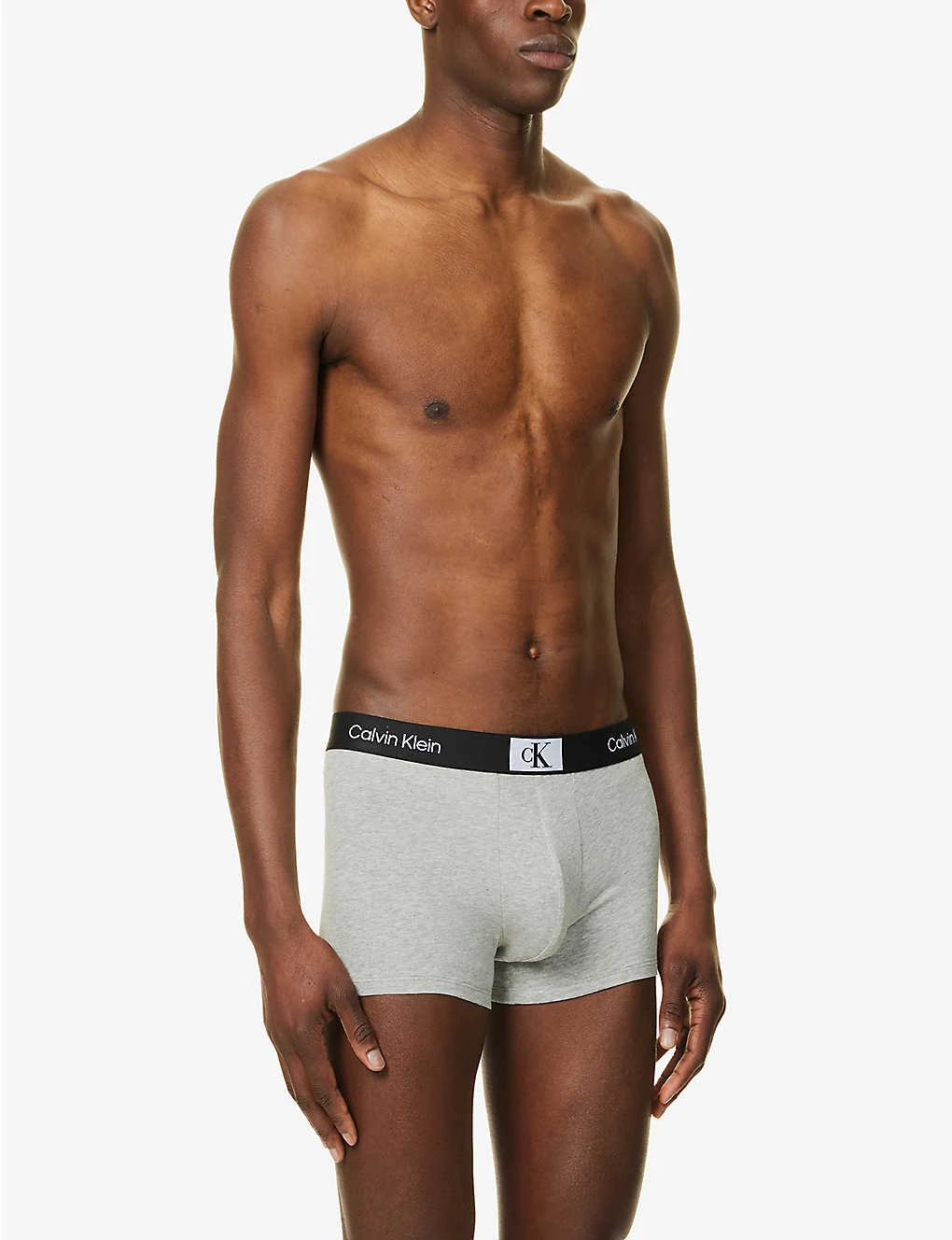 Calvin Klein Logo-waistband Stretch-recycled Cotton-blend Trunks 2 Calvin Klein Logo-waistband Stretch-recycled Cotton-blend Trunks - Image 2