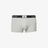 Calvin Klein Logo-waistband Stretch-recycled Cotton-blend Trunks