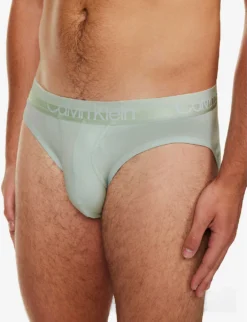 Calvin Klein Branded-waistband Pack Of Three Stretch-cotton And Recycled-polyester Briefs -Falkeis Store R04117809 MULTI ALT03