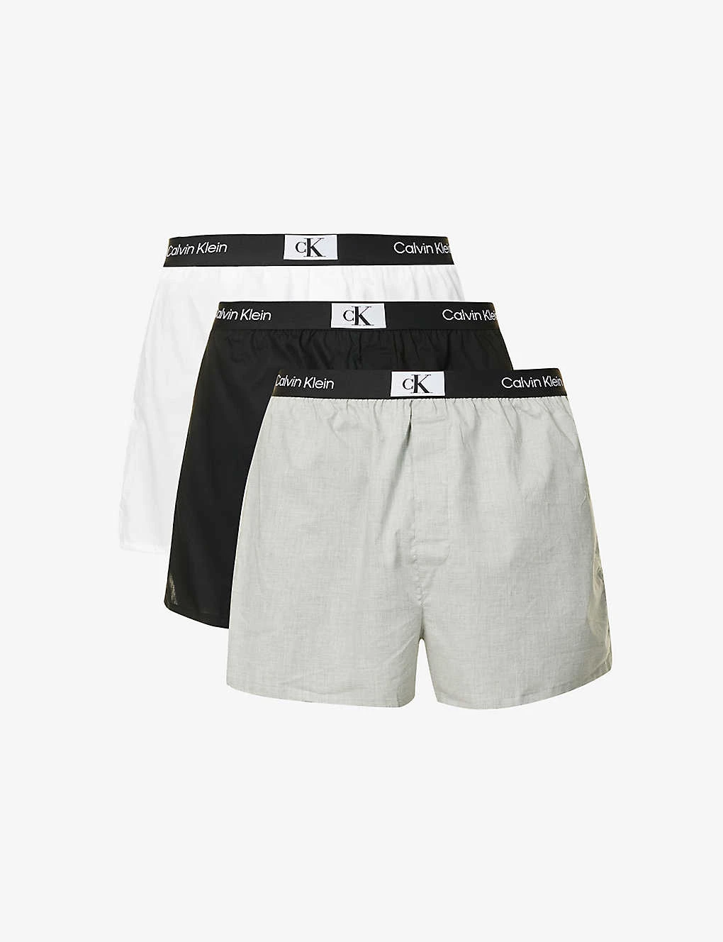 Calvin Klein Logo-waistband Pack Of Three Cotton-jersey Boxers 1 Calvin Klein Logo-waistband Pack Of Three Cotton-jersey Boxers