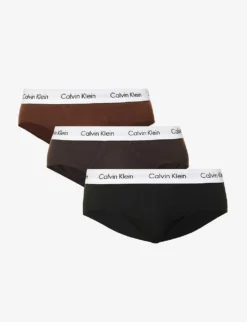 Calvin Klein Logo-waistband Pack Of Three Stretch-cotton Trunks