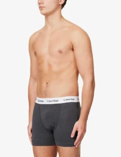 Calvin Klein Pack Of Three Logo-print Stretch-cotton Trunks -Falkeis Store R04117831 MULTI ALT02