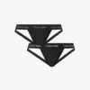 Calvin Klein Logo-waistband Pack Of Two Stretch-cotton Jockstraps