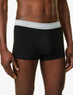 Calvin Klein Logo-waistband Low-rise Pack Of Three Stretch-cotton Trunks -Falkeis Store R04117860 MULTI ALT03