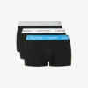 Calvin Klein Logo-waistband Low-rise Pack Of Three Stretch-cotton Trunks