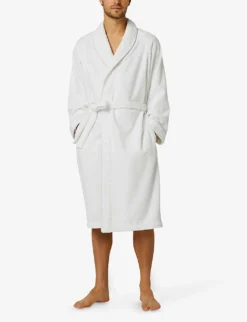 Idole Piped-trim Cotton-terry Bath Robe -Falkeis Store R04120096 PIERRE ALT03