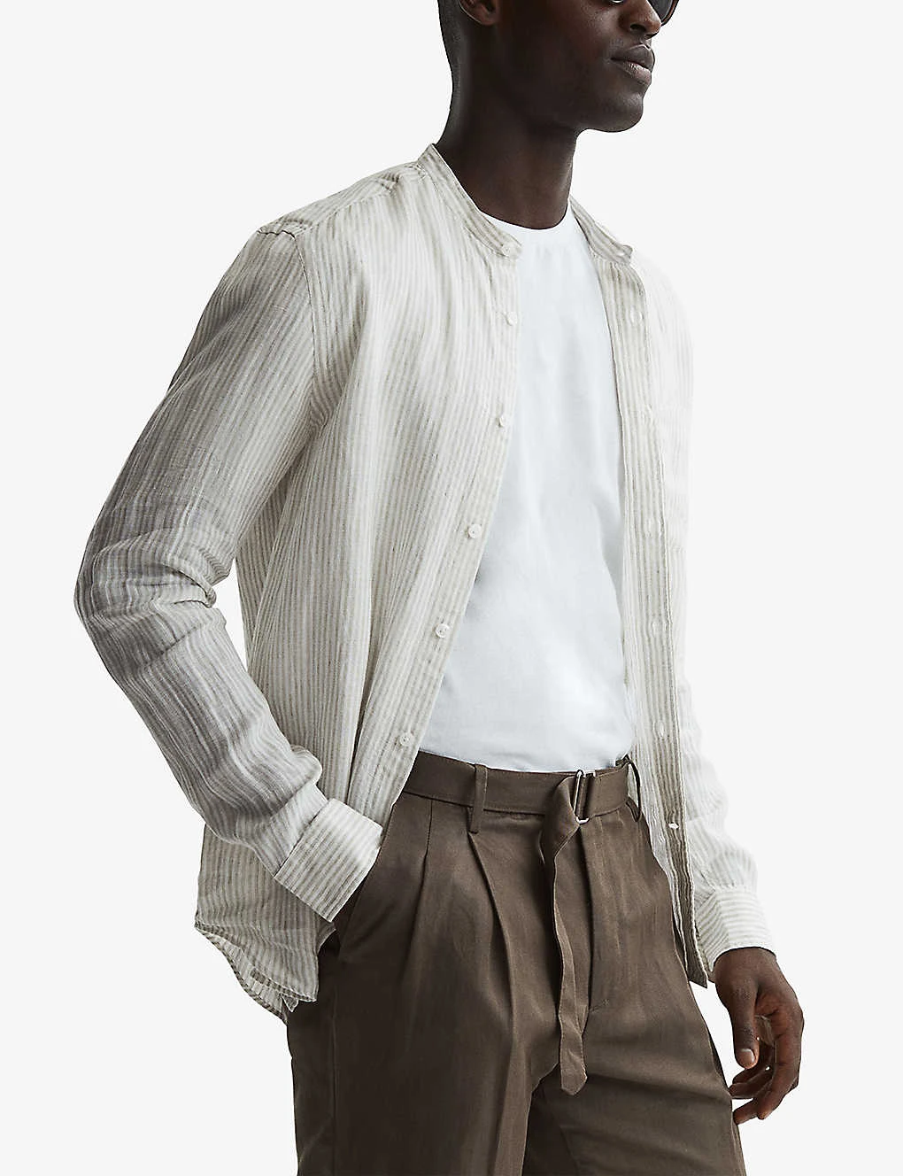 Reiss Ocean Striped Regular-fit Linen Shirt 3 Reiss Ocean Striped Regular-fit Linen Shirt - Image 3