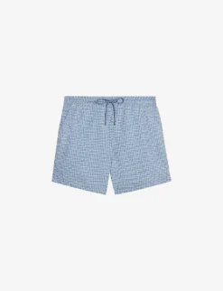 Ted Baker Popov Geometric-print Recycled-polyester Swim Shorts