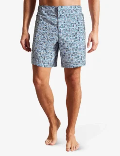 Ted Baker Crabbe Geometric-print Regular-fit Woven Swim Shorts 6 Ted Baker Crabbe Geometric-print Regular-fit Woven Swim Shorts -Falkeis Store R04122391 BLUE ALT02