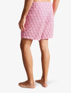 Ted Baker Kloch Geometric-print Swim Shorts -Falkeis Store R04122392 BRTPINK ALT03