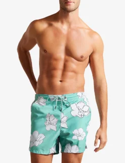 Ted Baker Ampbell Floral-print Recycled-polyester Swim Shorts -Falkeis Store R04122394 MINT ALT02
