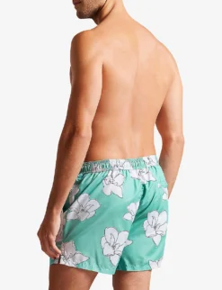 Ted Baker Ampbell Floral-print Recycled-polyester Swim Shorts -Falkeis Store R04122394 MINT ALT03