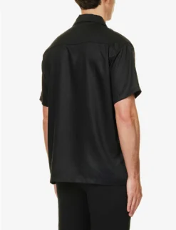 Calvin Klein Patch-pocket Short-sleeved Woven Shirt -Falkeis Store R04123660 BLACK ALT03