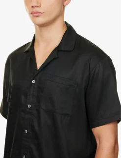 Calvin Klein Patch-pocket Short-sleeved Woven Shirt -Falkeis Store R04123660 BLACK ALT04