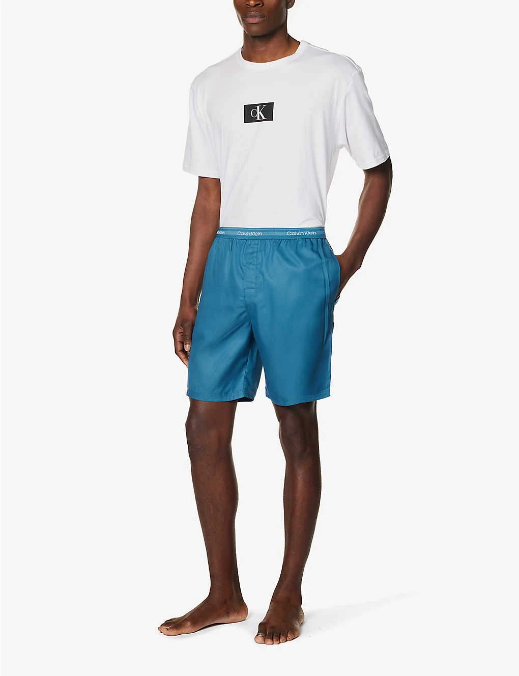 Calvin Klein Branded-waistband Woven Pyjama Shorts 2 Calvin Klein Branded-waistband Woven Pyjama Shorts - Image 2