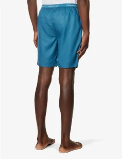 Calvin Klein Branded-waistband Woven Pyjama Shorts 8 Calvin Klein Branded-waistband Woven Pyjama Shorts -Falkeis Store R04123675 MIDNIGHT ALT03