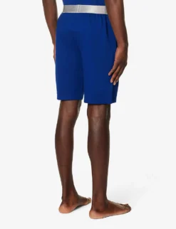 Calvin Klein Branded-waistband Cotton And Recycled Polyester-blend Shorts -Falkeis Store R04123678 MIDNIGHTBLUE ALT03