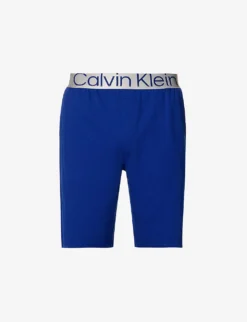 Calvin Klein Branded-waistband Cotton And Recycled Polyester-blend Shorts