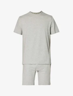 Calvin Klein Branded-waistband Stretch-cotton Pyjama Set