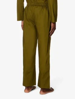 Calvin Klein Logo-appliqué Straight-leg Stretch-cotton Pyjama Bottoms -Falkeis Store R04123685 GREEN ALT03