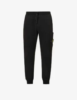 Stone Island Pocket Badge Tapered-leg Cotton-jersey Jogging Bottoms