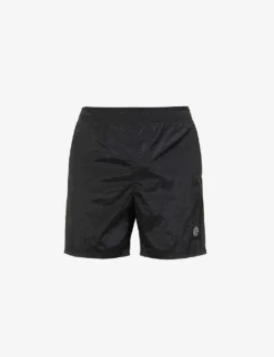 Stone Island Logo-patch Elasticated-waist Swim Shorts