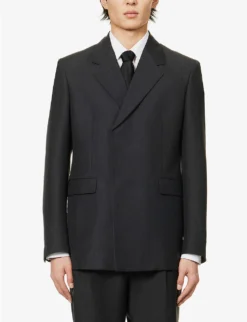 Prada Single-breasted Notched-lapel Wool-blend Jacket -Falkeis Store R04125439 ANTHRACITE ALT02