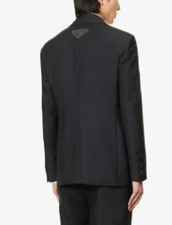 Prada Single-breasted Notched-lapel Wool-blend Jacket -Falkeis Store R04125439 ANTHRACITE ALT03
