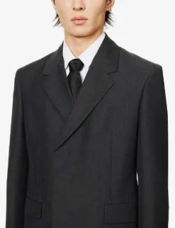 Prada Single-breasted Notched-lapel Wool-blend Jacket -Falkeis Store R04125439 ANTHRACITE ALT04