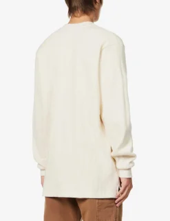 Upcycled Floral-embroidered Waffle-knit Jumper 8 Upcycled Floral-embroidered Waffle-knit Jumper -Falkeis Store R04126425 CREAM ALT03