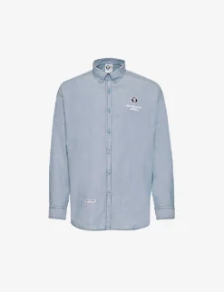 Chambray Logo-embellished Regular-fit Cotton Shirt
