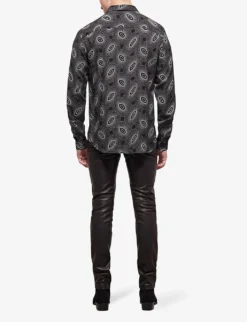 THE KOOPLES Graphic-print Long-sleeved Woven Shirt -Falkeis Store R04127928 BLA09 ALT03