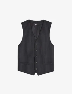 THE KOOPLES Striped Stretch-wool Waistcoat