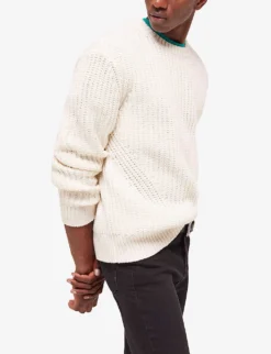 THE KOOPLES Round-neck Cable-knit Wool-blend Jumper 7 THE KOOPLES Round-neck Cable-knit Wool-blend Jumper -Falkeis Store R04127978 ECR01 ALT02