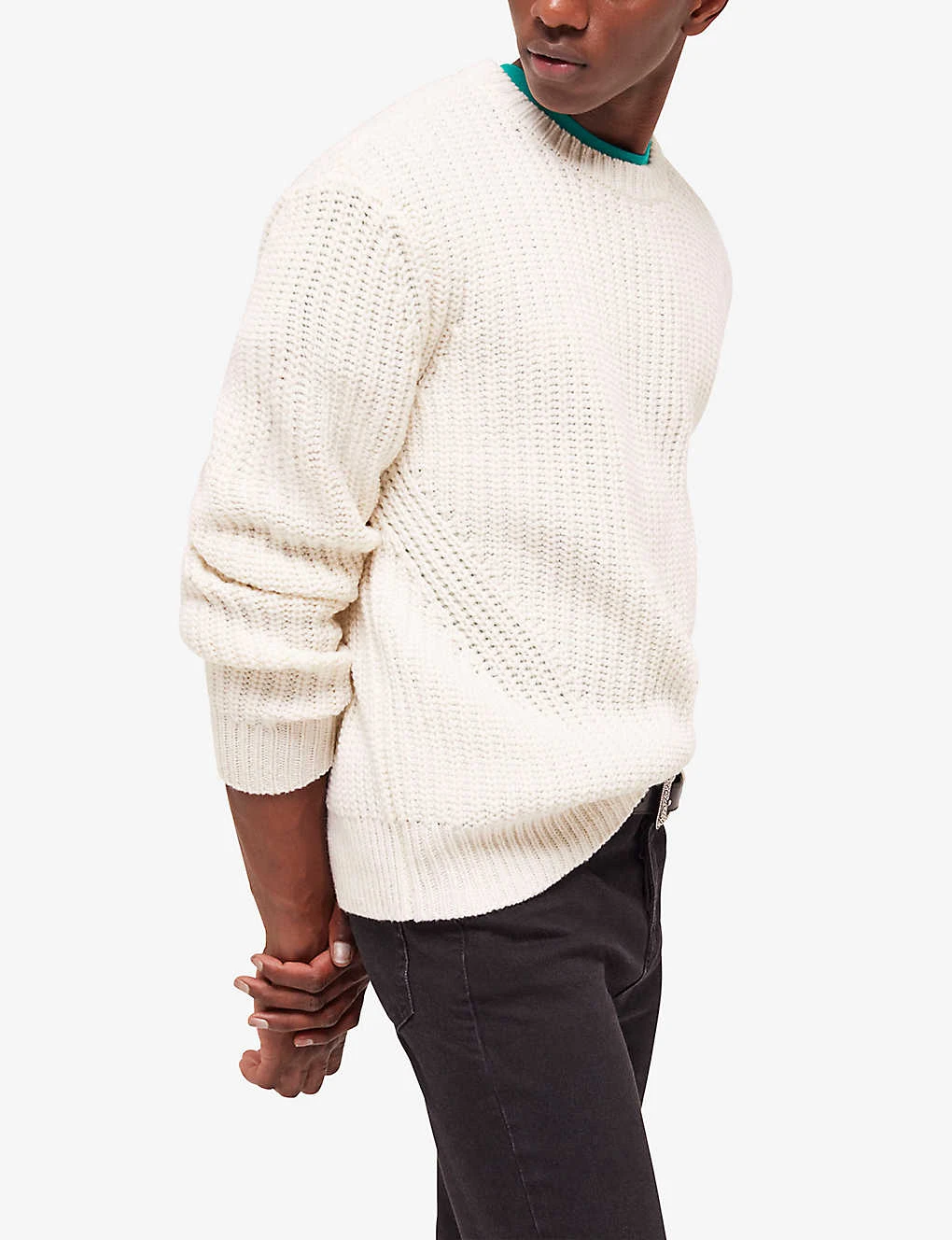 THE KOOPLES Round-neck Cable-knit Wool-blend Jumper 3 THE KOOPLES Round-neck Cable-knit Wool-blend Jumper - Image 3