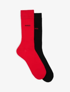 Hugo Branded Cotton-blend Socks