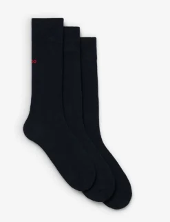 Hugo Pack Of Three Branded Cotton-blend Socks