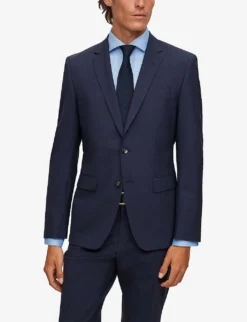 Boss Single-breasted Slim-fit Stretch-virgin Wool Suit -Falkeis Store R04128676 OPENBLUE ALT02