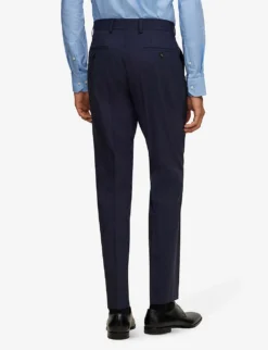 Boss Single-breasted Slim-fit Stretch-virgin Wool Suit -Falkeis Store R04128676 OPENBLUE ALT04