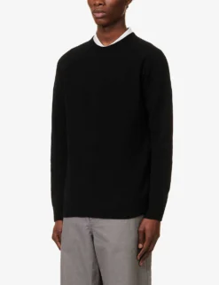 Sunspel Regular-fit Crewneck Wool Jumper -Falkeis Store R04132248 BLACK ALT02