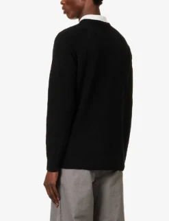 Sunspel Regular-fit Crewneck Wool Jumper -Falkeis Store R04132248 BLACK ALT03