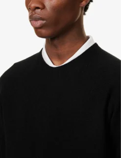 Sunspel Regular-fit Crewneck Wool Jumper -Falkeis Store R04132248 BLACK ALT04