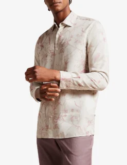 Ted Baker Floral-print Slim-fit Woven Shirt 6 Ted Baker Floral-print Slim-fit Woven Shirt -Falkeis Store R04133324 NATURAL ALT02