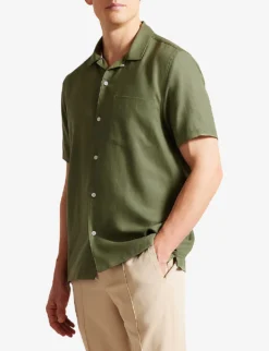 Ted Baker Regular-fit Woven Shirt -Falkeis Store R04133543 OLIVE ALT02