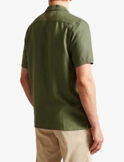 Ted Baker Regular-fit Woven Shirt -Falkeis Store R04133543 OLIVE ALT03