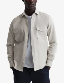 Reiss Arlo Patch-pocket Cotton Overshirt 7 Reiss Arlo Patch-pocket Cotton Overshirt -Falkeis Store R04136985 STONE ALT02