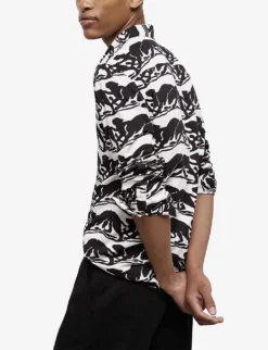 THE KOOPLES Panther-print Woven Shirt 8 THE KOOPLES Panther-print Woven Shirt -Falkeis Store R04137036 BLA28 ALT02