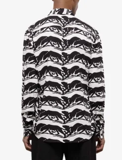 THE KOOPLES Panther-print Woven Shirt 9 THE KOOPLES Panther-print Woven Shirt -Falkeis Store R04137036 BLA28 ALT03
