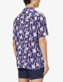 Arrels Barcelona X Cecilia Carlstedt Graphic-print Relaxed-fit Woven Shirt -Falkeis Store R04138018 PURPLETULIPS ALT03
