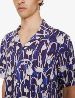 Arrels Barcelona X Cecilia Carlstedt Graphic-print Relaxed-fit Woven Shirt -Falkeis Store R04138018 PURPLETULIPS ALT04